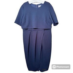 ASOS short sleeve textured floating top tulip midi dress Size 16